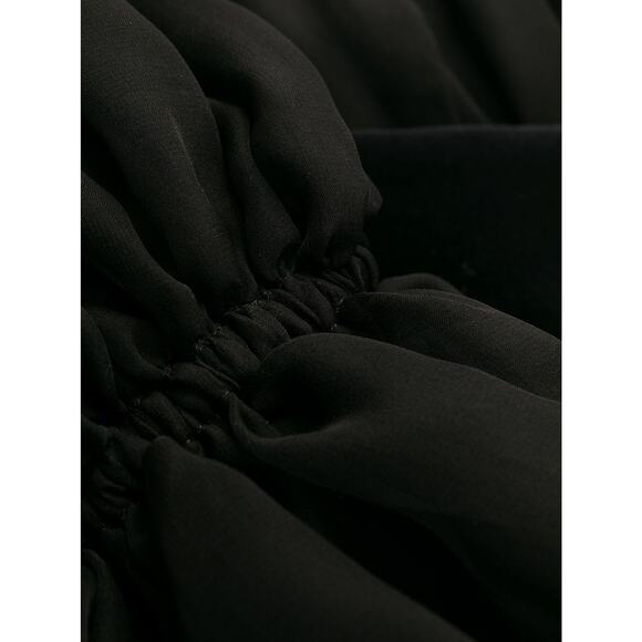 DOLCE & GABBANA Black Gathered silk-blend chiffon Mini Dress 42 M - Picture 6 of 12